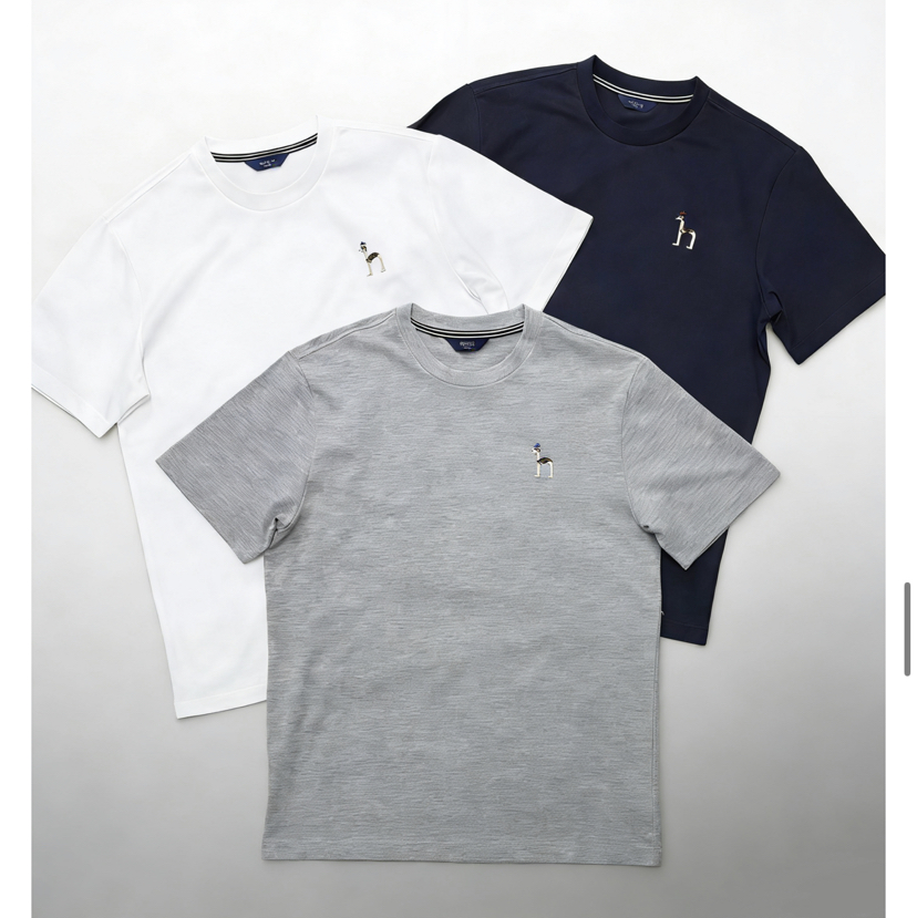 威海2026最新款！三色，官网刚刚上，咱们同步发售HAZZYS春夏新款基础款T恤 男士简约短袖  dog短袖