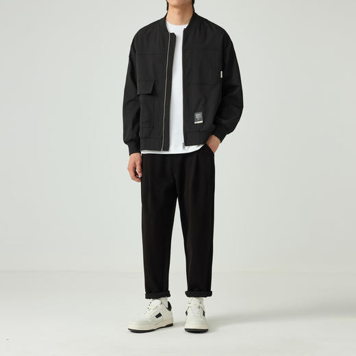 墨麦客华夫格飞行员夹克秋冬新款棒球领休闲肌理工装多口袋外套。 商品图3