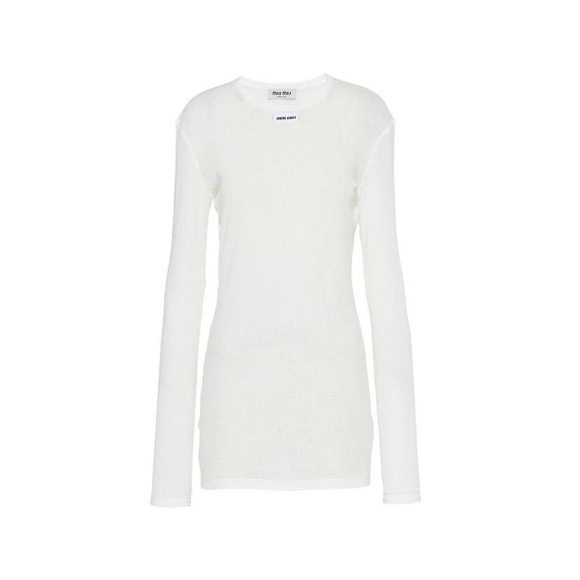 MIU-T 白色螺纹长袖打底
