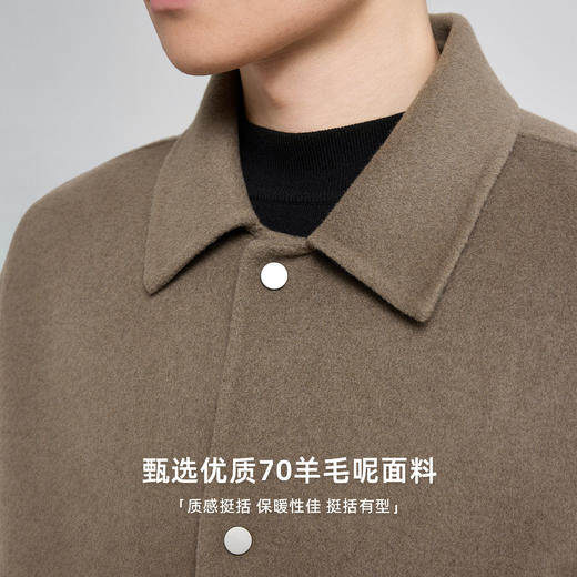 墨麦客男装韩系简约双面呢外套男士2025秋季新款翻领毛呢夹克男潮 商品图3