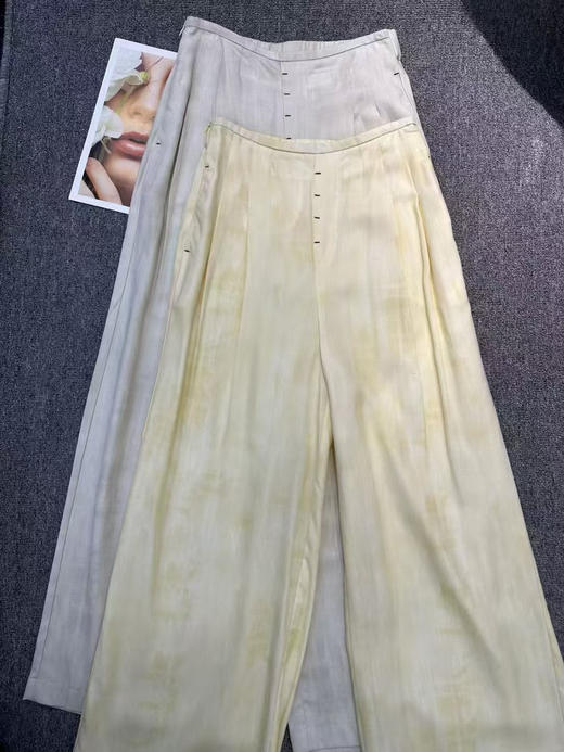原单新款亚麻天丝垂感阔腿直筒女神裤 商品图1