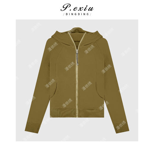 03-5潘依绣丁丁宠粉无龄感休闲纯色显瘦连帽长袖外套WH00503 商品图1