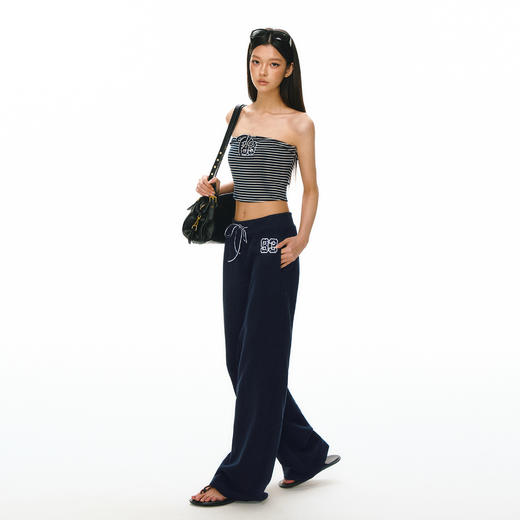 Ariseism 美式复古设计感条纹抹胸长裤两件套套装女夏 商品图4