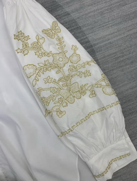 原单新款重磅金线刺绣木耳领设计感衬衫（宽松款） 商品图11