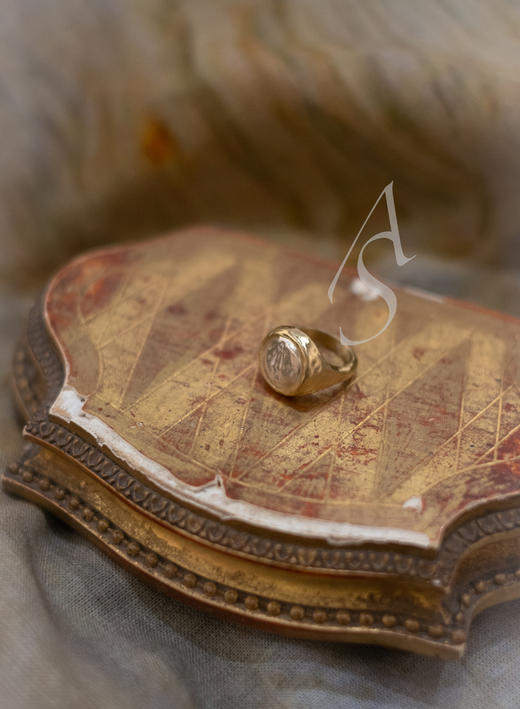 Rosa Maria 26SS ALOAN 大号银叠打徽章戒 商品图0