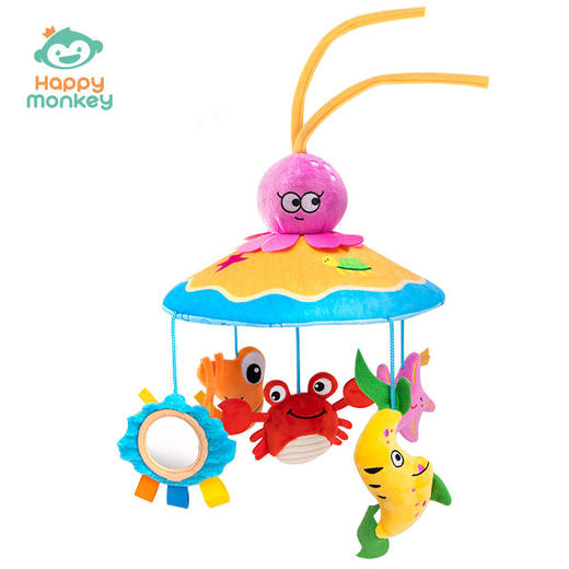 Happy monkey新生儿音乐床铃可旋转婴儿玩具床头铃宝宝音乐转铃 商品图4