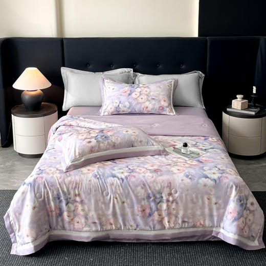 2026新款莱赛冰丝数码印花夏被四件套 仿天丝空调被 商品图6