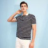 【棉混纺】德鲨短袖条纹POLO衫男2026夏新品撞色休闲上衣翻领T恤 商品缩略图1