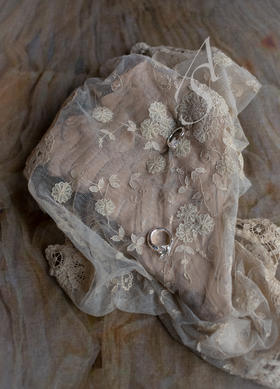 Rosa Maria 26SS CARYSSA 香槟色原矿钻小号/大号夹竹桃手工银戒