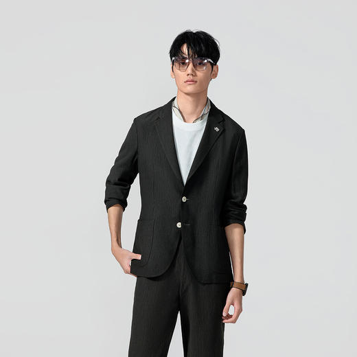 【9.5折】5楼威可多黑色莱赛尔休闲西服VRS26110717吊牌价1980活动价1881 商品图0