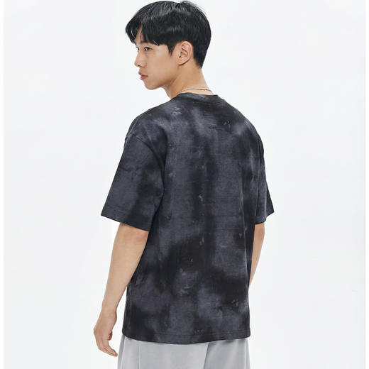 DRONKOO 2026 圆领前双排银色字母满幅做旧提花微阔短袖T恤 商品图3