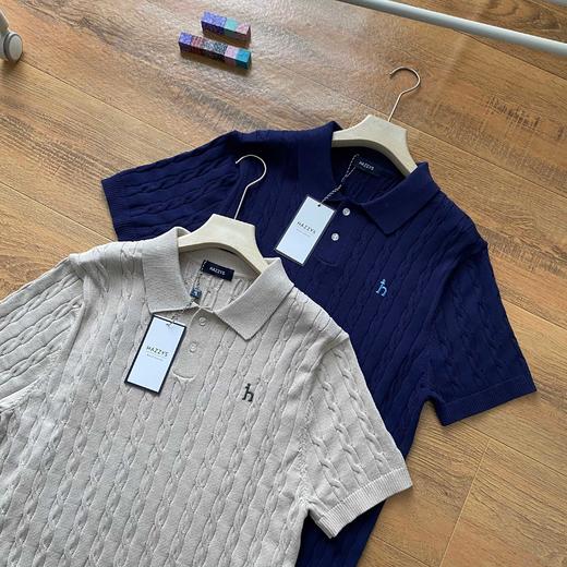 Hazzys26款男士绞花POLO短袖针织衫 商品图3
