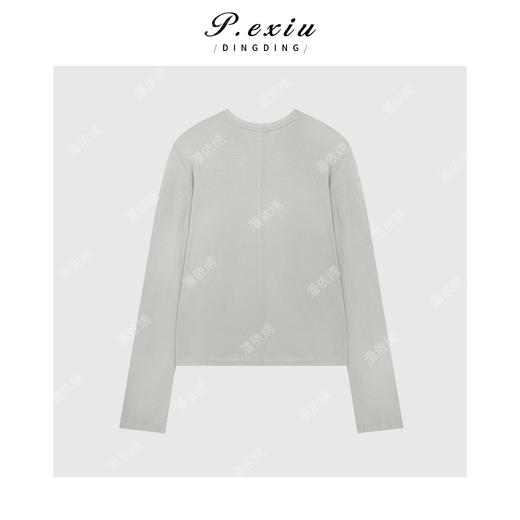 03-5潘依绣丁丁宠粉外缝线圆领托袖长袖T恤Q17085 商品图0