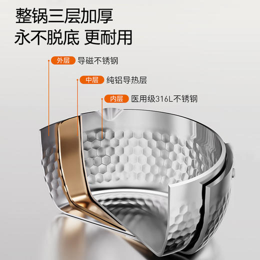 九阳雪平锅0涂层奶锅宝宝辅食锅加厚不锈钢煮泡面锅婴儿热牛奶锅 商品图7