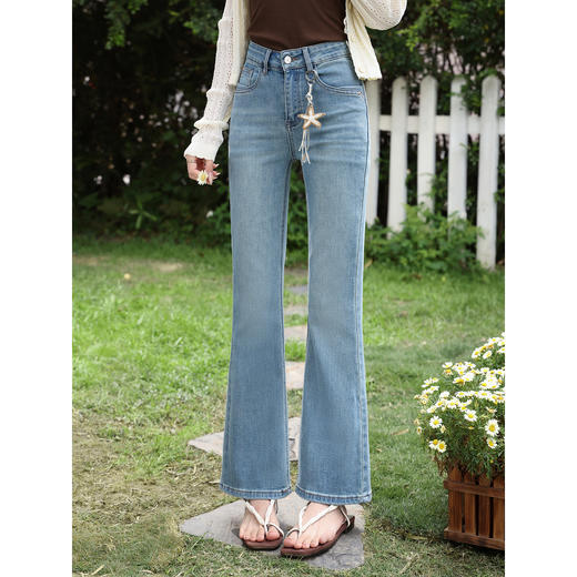 鹿向南【0330/20:00新品前一小时5折限量100件】蓝色牛仔裤 商品图0