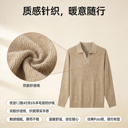 【门店同款】商务休闲polo领针织衫男套头混纺毛衣亲肤不易变形 商品图2