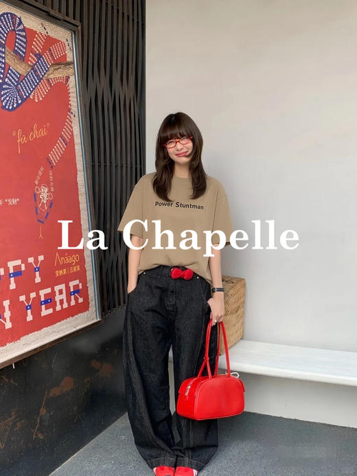 专柜实拍【舒适不束缚】拉夏贝尔/La Chapelle高质感弹力足透气舒适五色圆领字母短袖T恤 商品图5