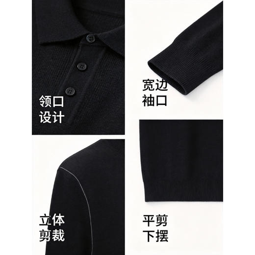【门店同款】男士春季翻领羊毛混纺休闲百搭polo衫 商品图3