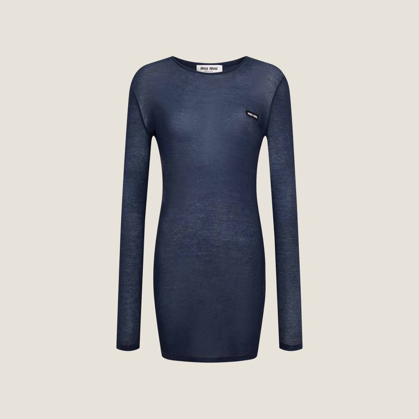 MIU-T 炒色藏蓝长袖打底