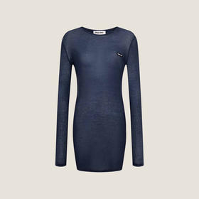 MIU-T 炒色藏蓝长袖打底