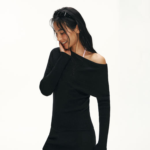 Ariseism黑标 羊毛混纺薄款针织衫女春季新款上衣 商品图2