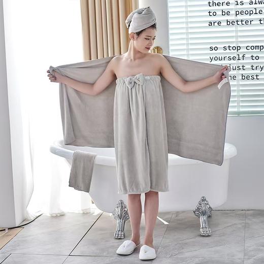 南方生活超柔速干毛浴巾浴裙组合四件套（毛巾35*75cm 、 浴巾70*140cm  浴裙80*140cm、浴帽*35*75cm） 商品图2