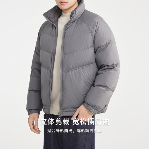 墨麦客男装2025年冬季新款高密防钻绒面料立领全包裹领羽绒服男潮 商品图1