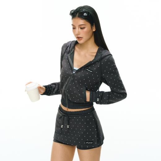 Ariseism 美式复古波点印花卫衣短裙套装女春季新款两件套 商品图1