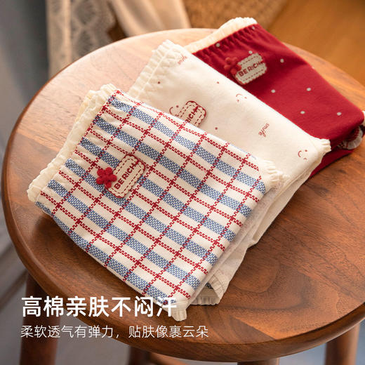 靴下物【10A抑菌】内裤女2025新款纯棉三角裤中腰女生红色本命年 商品图1