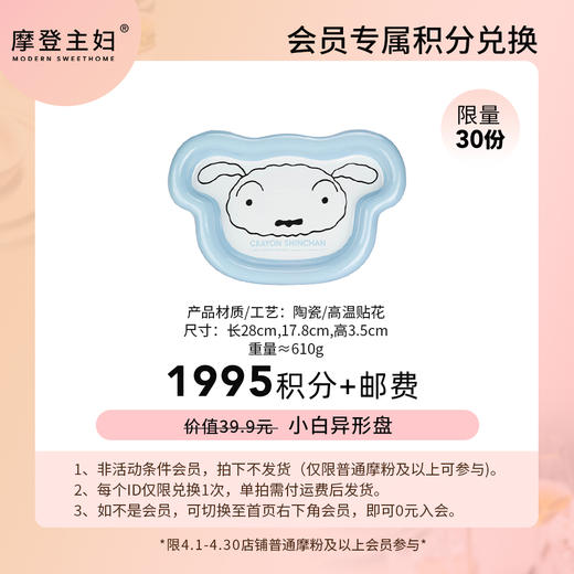 【4月会员积分兑换专享】小白异形盘（拍此链接不发货） 商品图0