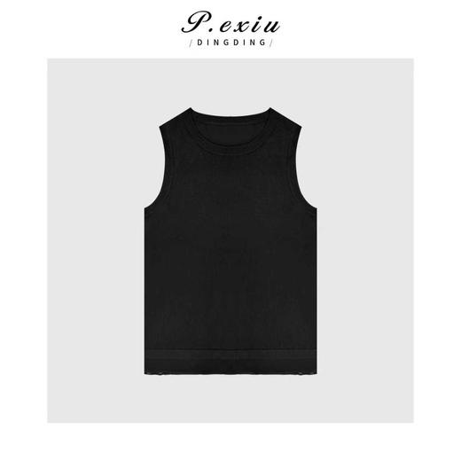 03-5潘依绣丁丁宠粉修身显瘦拼接网纱无袖圆领背心Q87461 商品图0