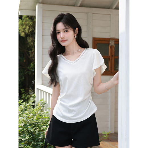 鹿向南【0331/20:00新品前1小时7折限量100件】白色T恤 商品图2