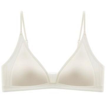 【享裸感之旅 法式三角杯】B32简约光面超薄内衣 女夏大胸显小性感文胸罩 舒适无痕睡眠粉底隐型内衣 商品图4