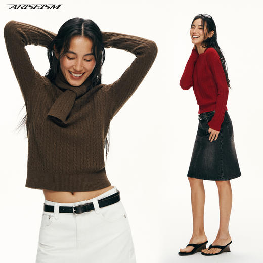 Ariseism黑标 100%羊毛针织衫毛衣女春季新款上衣 商品图0