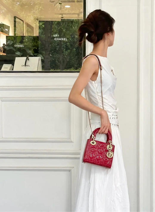 Dior 三格 漆皮 红色 戴妃包 商品图3