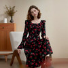 【限时秒杀】西遇【秘境玫瑰】法式浪漫碎花连衣裙女秋季气质显瘦长袖长裙LXD51223 商品缩略图2