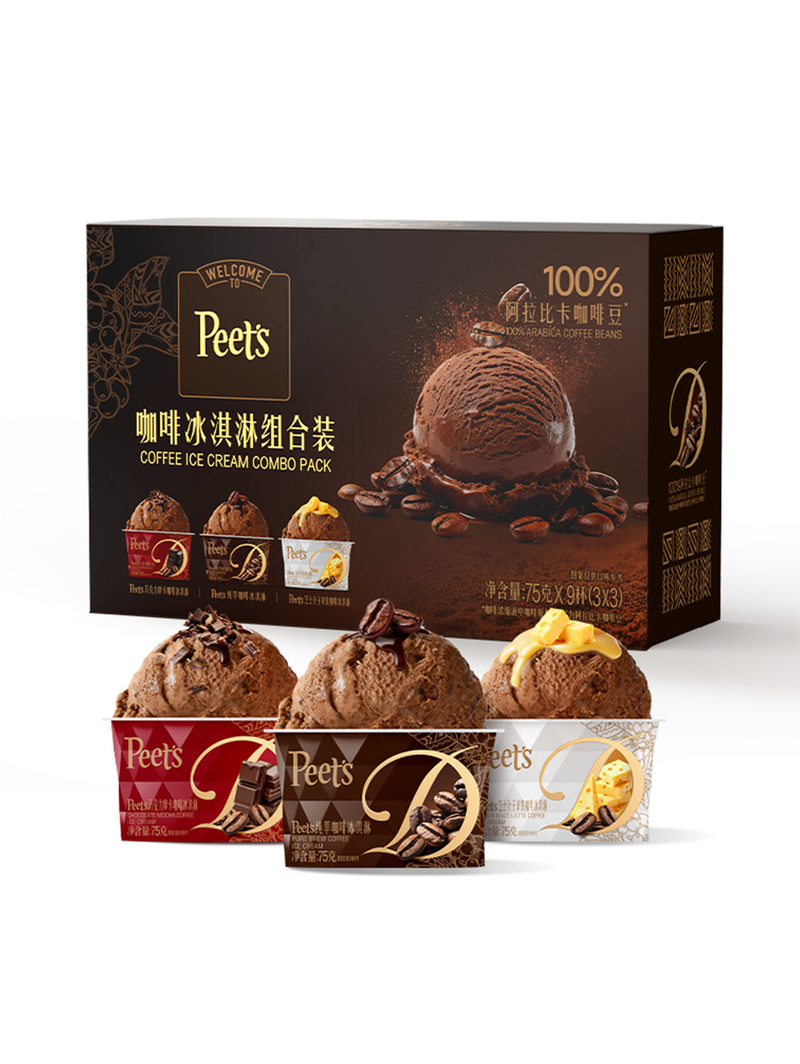 MM 山姆 Peet's咖啡冰淇淋组合装 75g*9杯