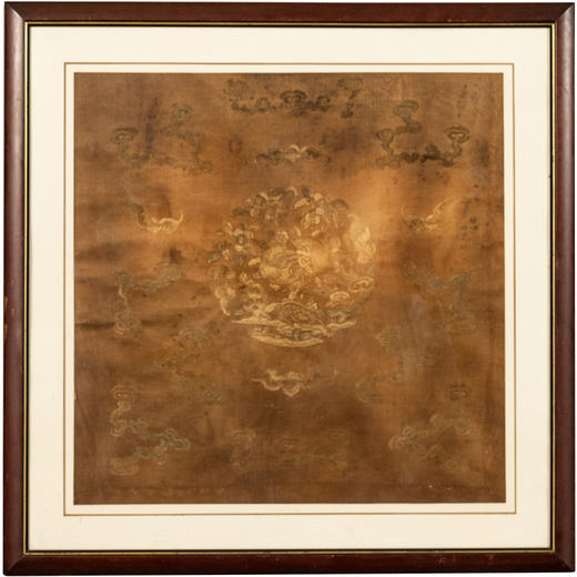 清	蝠寿纹绣片挂屏 商品图5