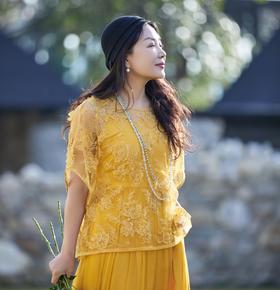 【林栖设计小店】玉兰妙影|时装周同款镂空蕾丝2026夏新款T恤罩衫1962067