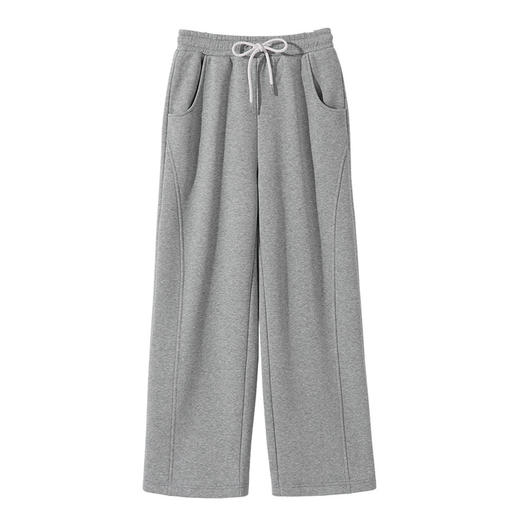 【门店同款】极简风华棉阔腿裤女高腰系带直筒休闲裤垂感显瘦长裤 商品图3