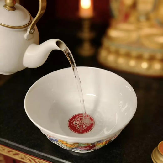 喇荣纪念品白陶瓷骨瓷印花餐具 聚福碗 招财碗 商品图4