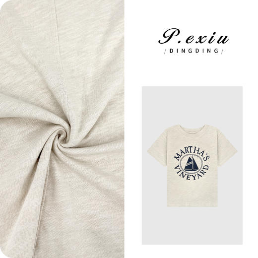 PanYiXiu/潘依绣100%棉复古印花休闲减龄百搭圆领短袖上衣W-63622 商品图0