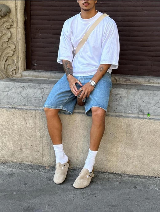 勃肯 男女款牛皮绒面包头拖鞋 商品图4