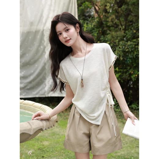 鹿向南【0331/20:00新品前1小时7折限量100件】杏色针织衫 商品图1