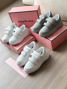 Acne  2.0魔术贴小白鞋闭眼入6cm厚底设计增高