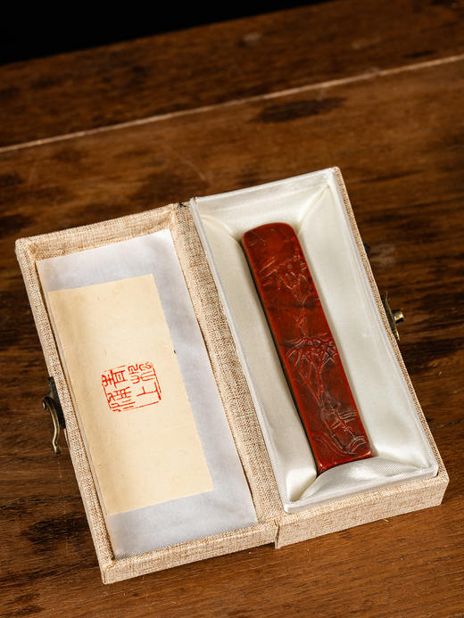 清	寿山石蜡烛红诗文印章 商品图4