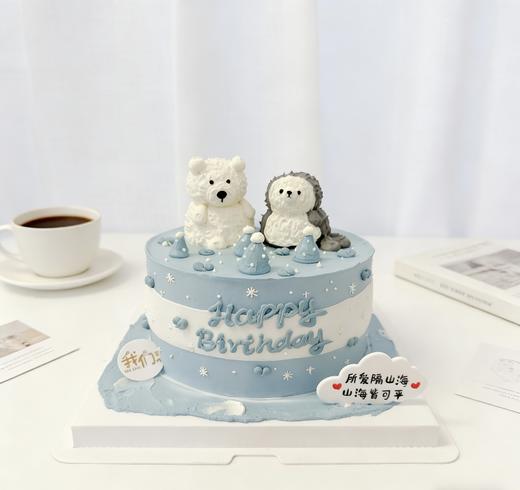 小白熊小猫咪喵星人小动物(可改)卡通蛋糕-低糖处理无添加 商品图6