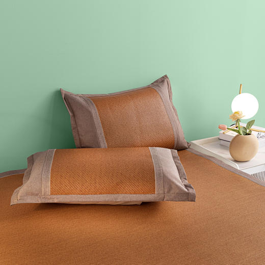 南方生活天然亲肤艾草绣花藤席三件套（180*200枕套48*74cm） 商品图5