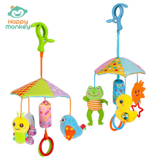 Happy monkey婴儿玩具卡通吊伞可旋转宝宝推车挂件摇铃床铃 厂家 商品图2
