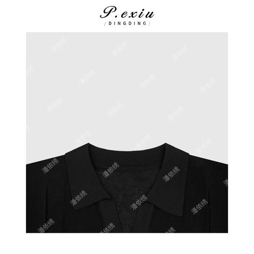 03-5潘依绣丁丁宠粉简约百搭POLO领短袖针织上衣Q3364 商品图2